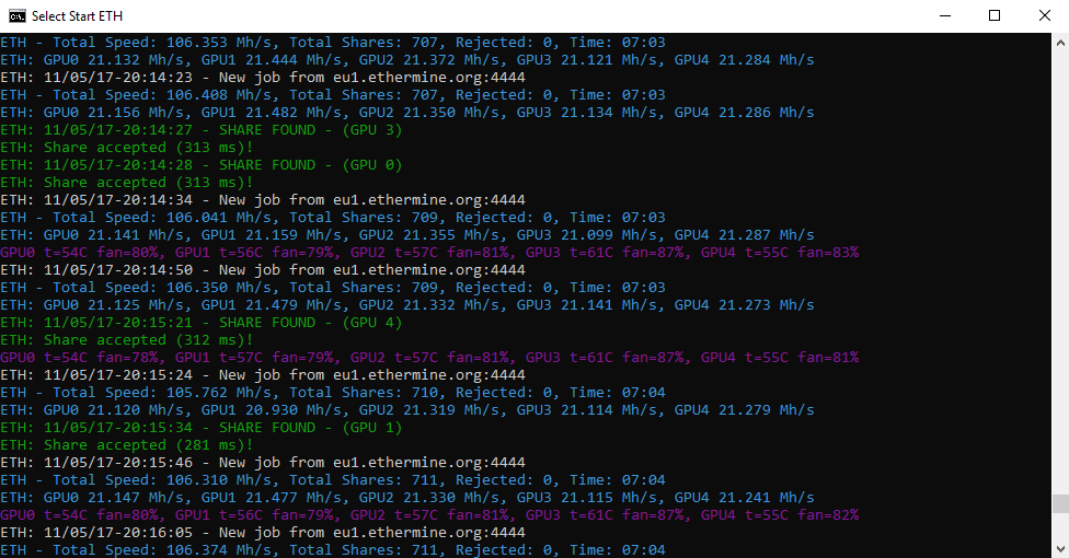 Claymore miner - ETH